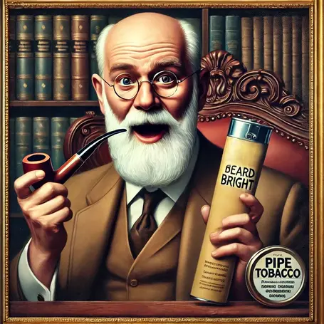 Sigmund Freud holding a pipe and beard bright product